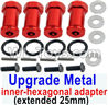 JJRC Q46 Upgrade Metal 12mm inner-hexagonal adapter Parts(extended 25mm)-Red-SLA010,JJRC Q46 Parts,jjrc q46 speedrunner Parts,JJRC Q46 1/12 Parts